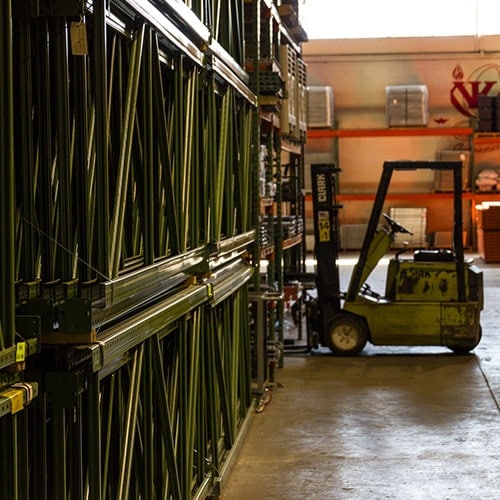 Warehouse full of pallet racking supplies