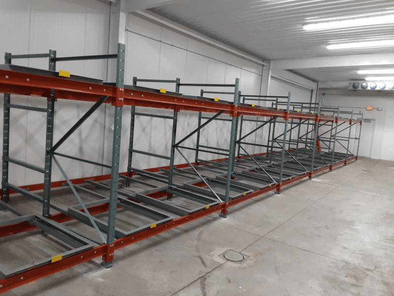 freezer installed 2 deep last in first out inventory pallet racking system