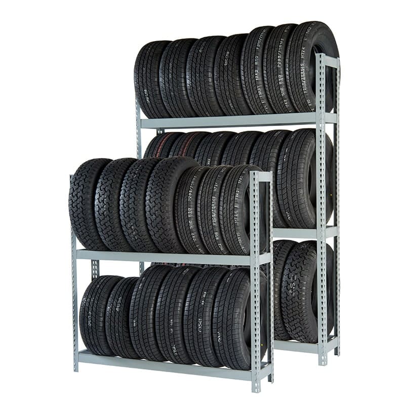 2 and 3 tiaer tire rack shelving combo